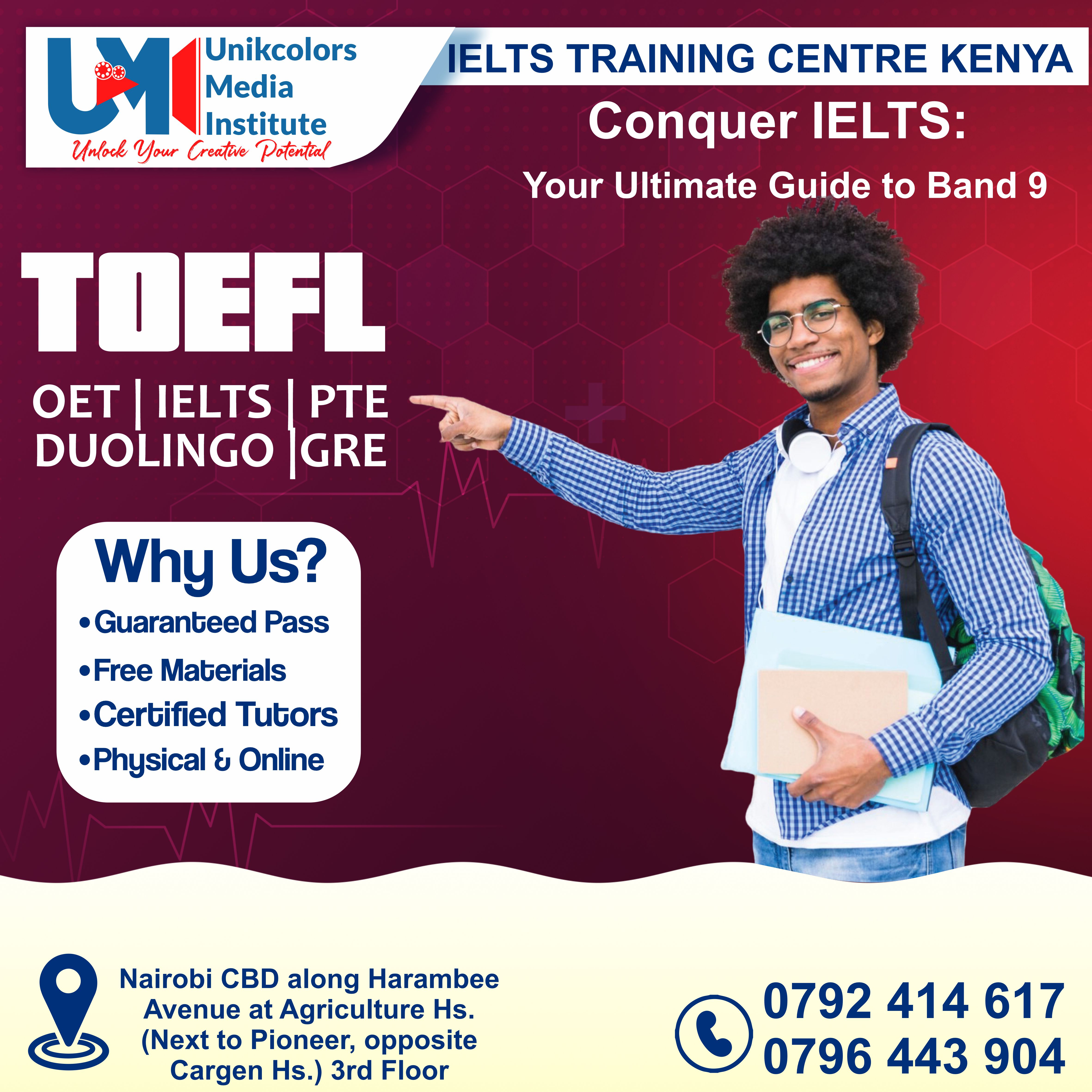 IELTS TRAINING CENTRE KENYA - IELTS PREPARATION | OET | TOEFL | PTE | GRE | DUOLINGO